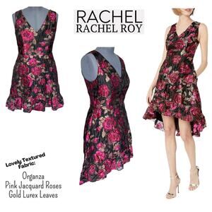 NWT Rachel Roy Rose Metallic Organza Dress Special Occasion Wedding Guest Party